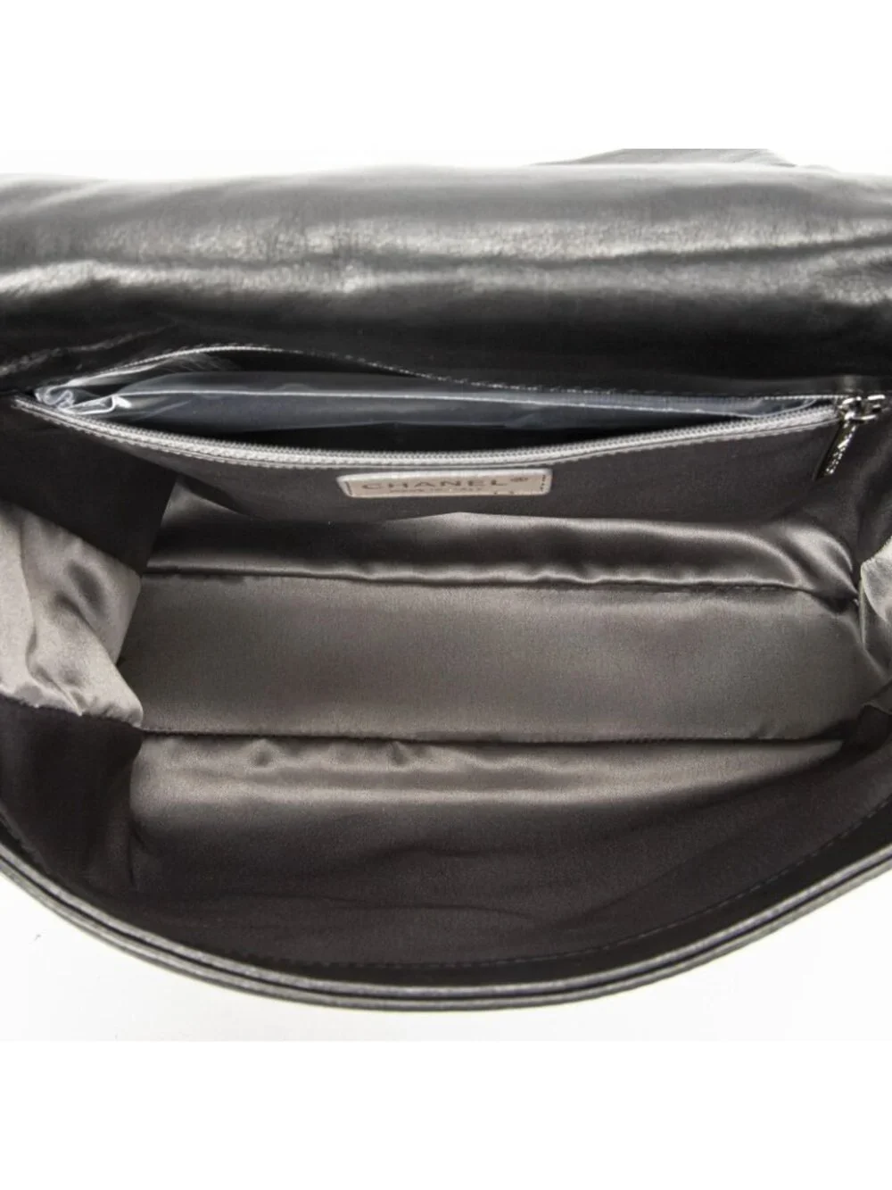 Chanel Brooklyn Ligne Patchwork Chain Flap Bag Black Leather